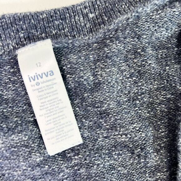 Ivivva Sweater kids 12 Gray Solid Cotton Long Sleeve Open Front Long Youth - Picture 3 of 7